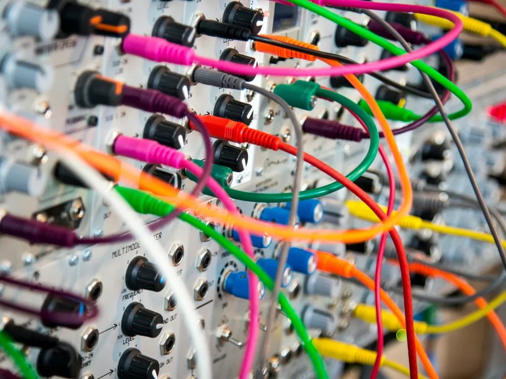 Electronic connectors in close detail, used as sourcing process context.